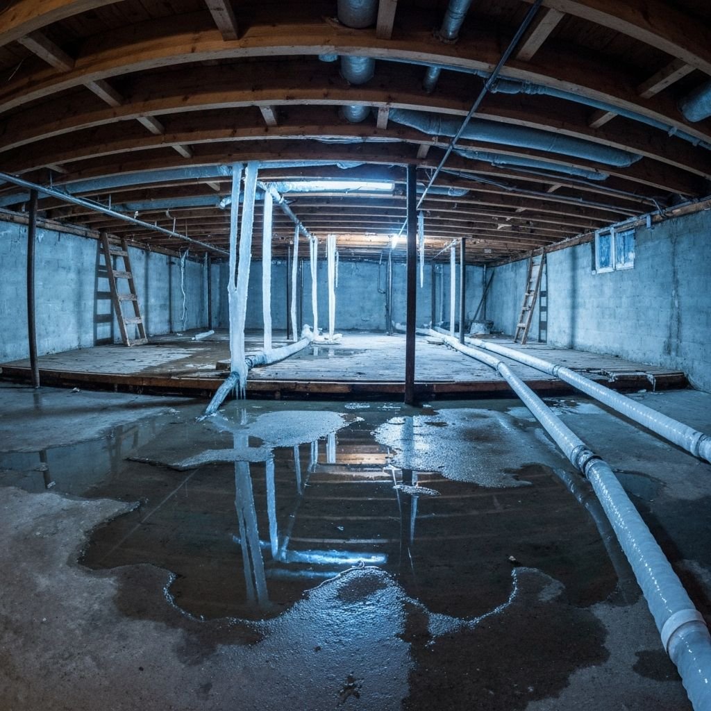 Burst pipe water damage frozen pipes