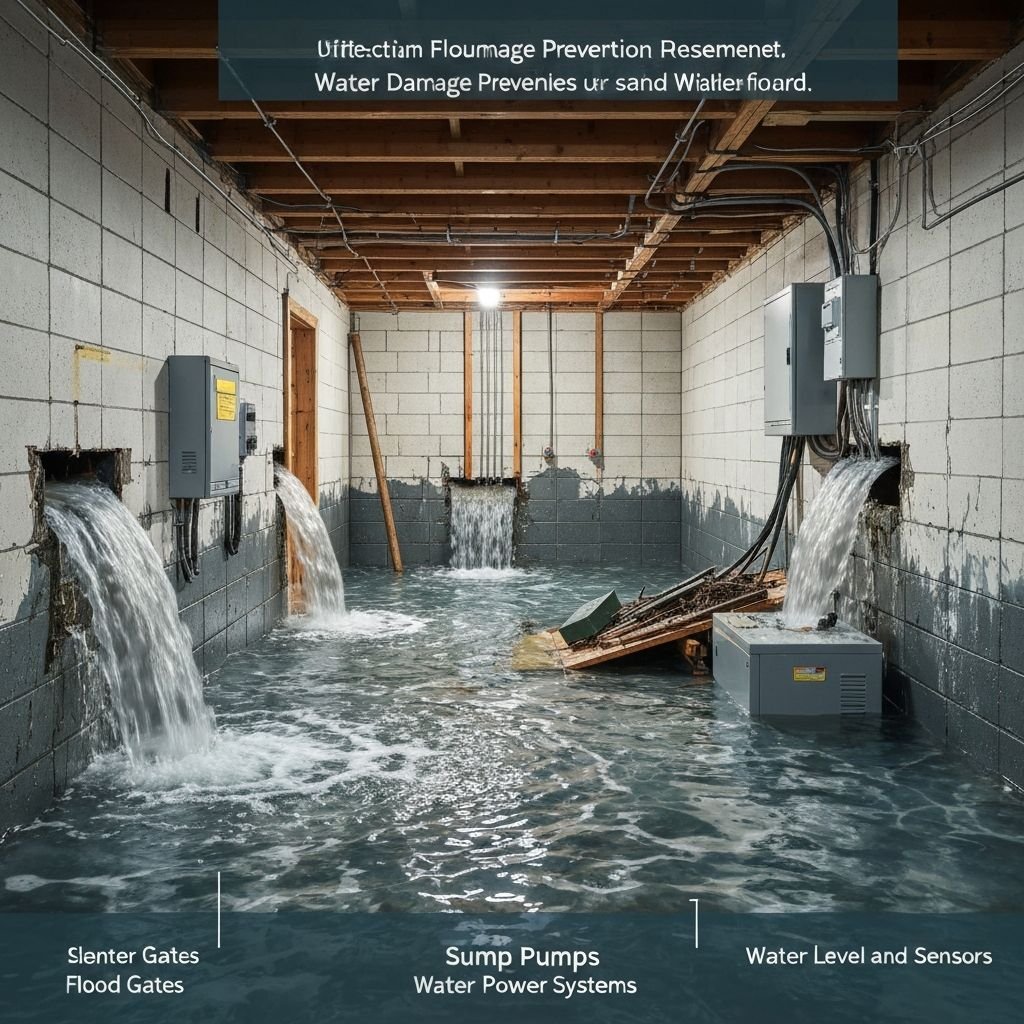 Flooded basement water damage prevention